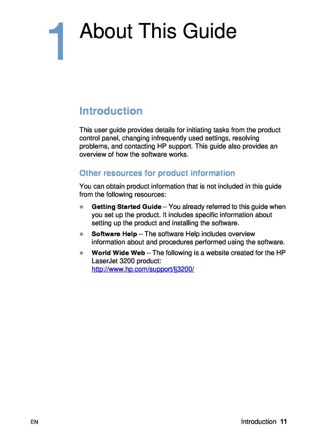 HP 3200 manual About This Guide, Introduction, Other resources for product information 