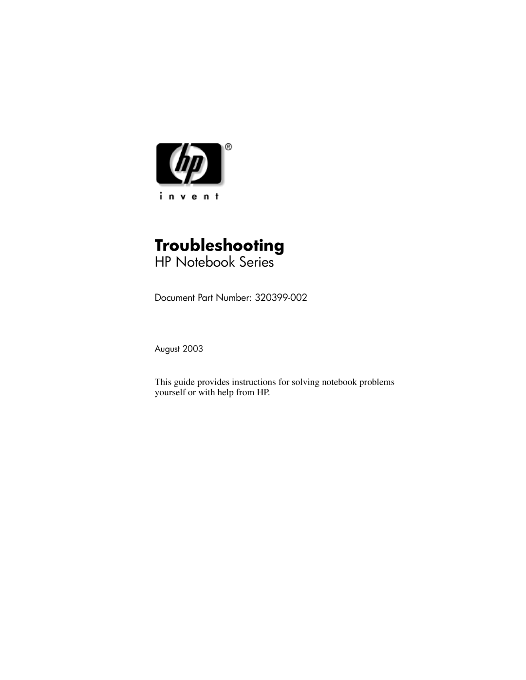 HP 320399-002 manual Troubleshooting 