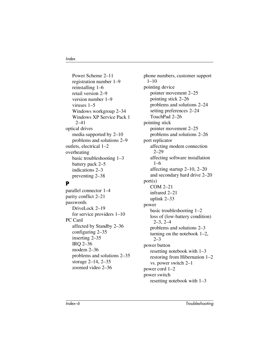 HP 320399-002 manual Index-6 