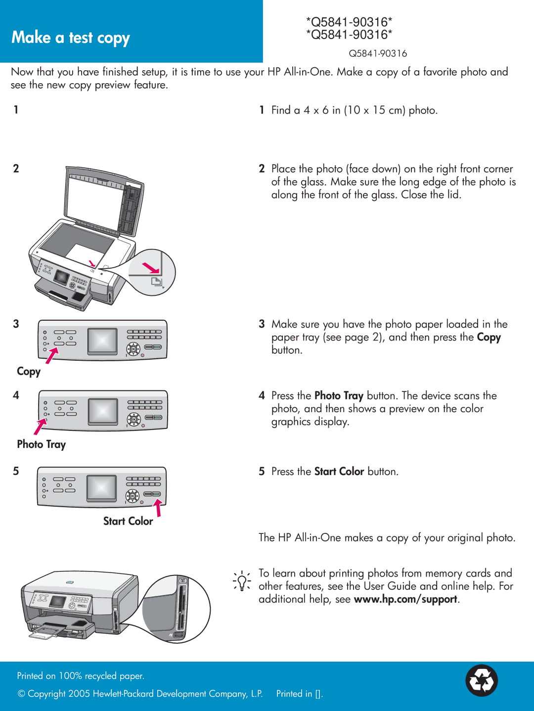 HP 3210v, 3210xi manual Make a test copy 