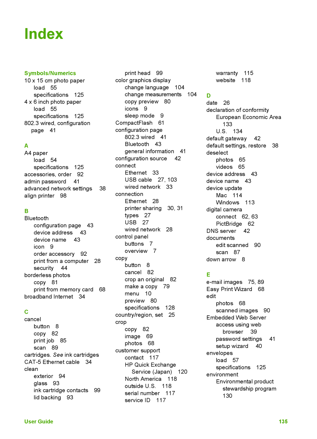 HP 3210v manual Index, Symbols/Numerics 