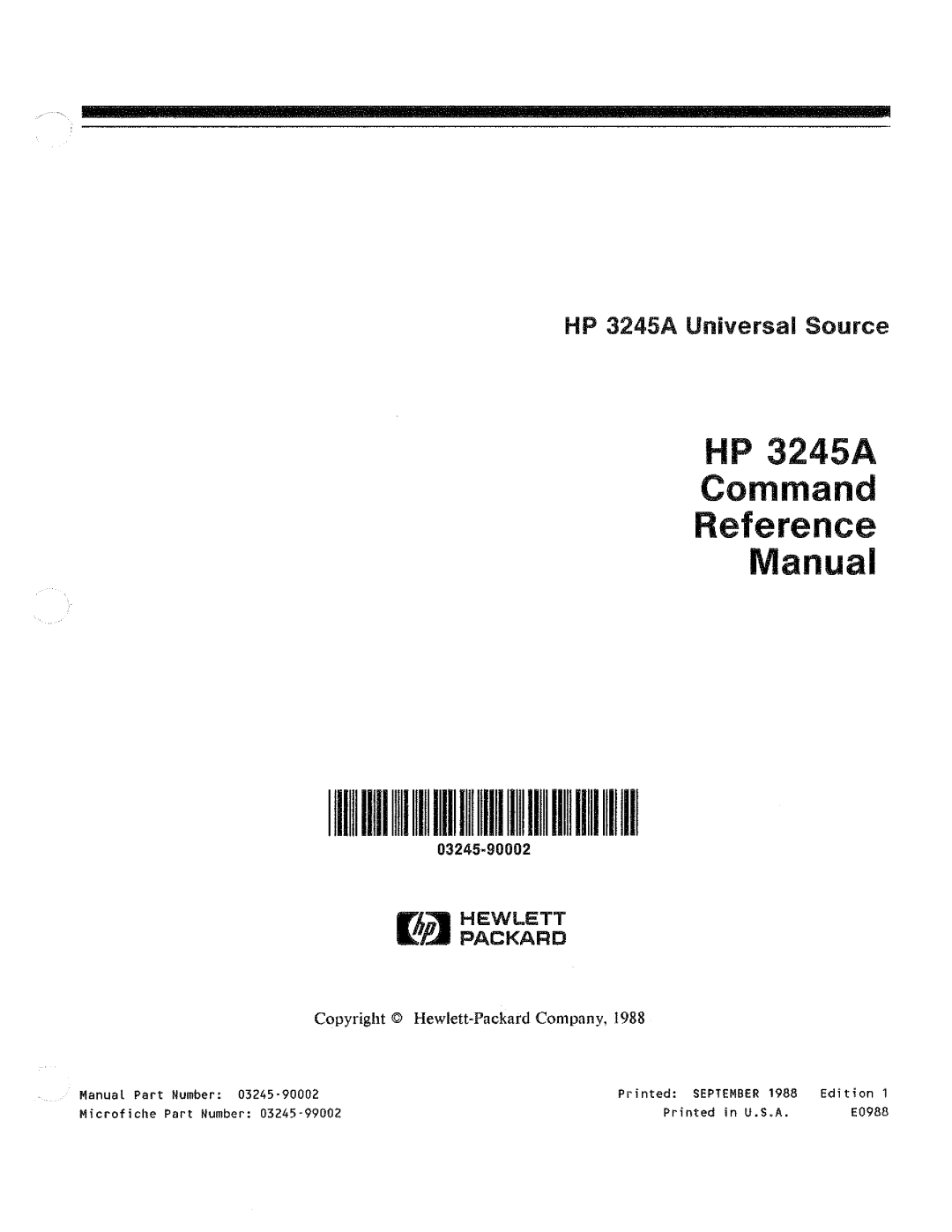 HP 3245A manual 