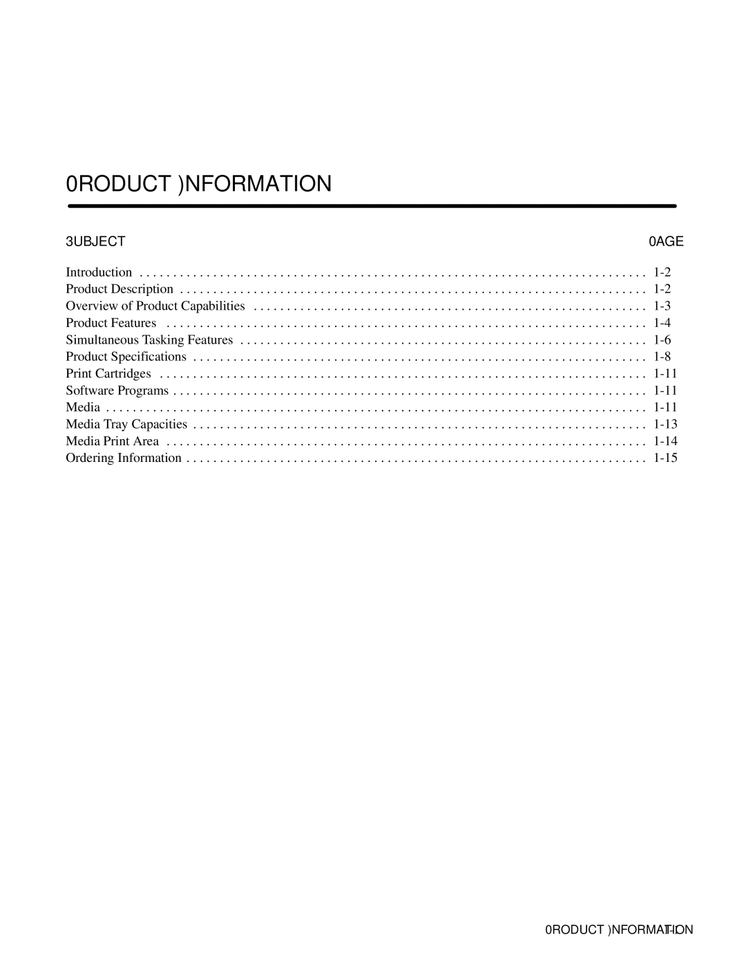 HP 330, 350 manual Product Information, Subject 