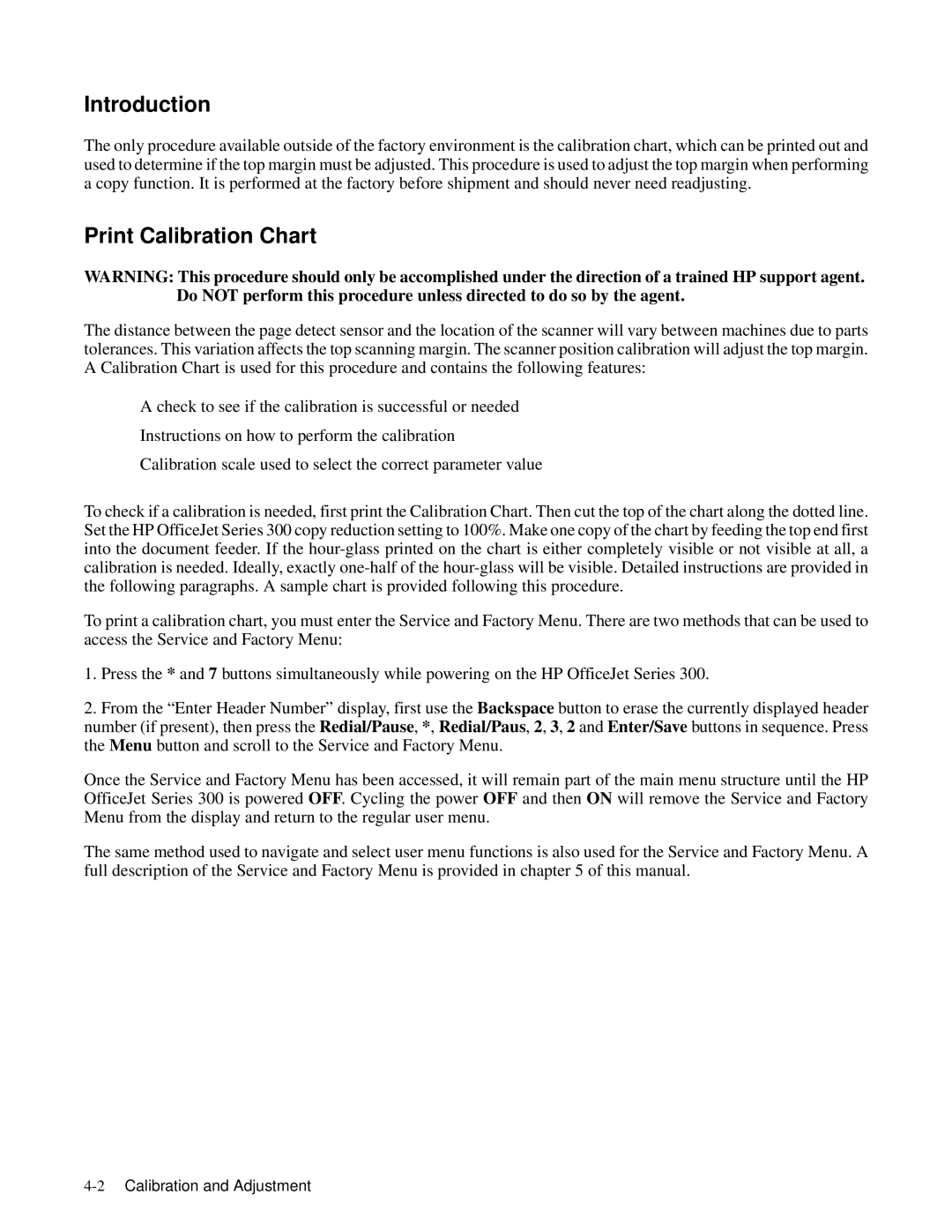 HP 350, 330 manual Introduction, Print Calibration Chart 