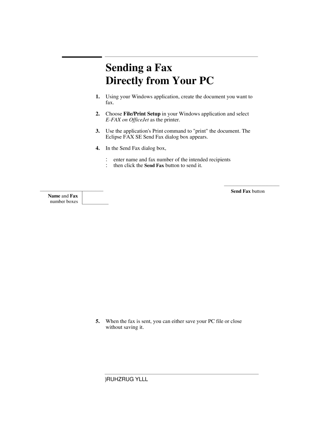 HP 330, 350 manual Sending a Fax Directly from Your PC, Name and Fax, Send Fax button 