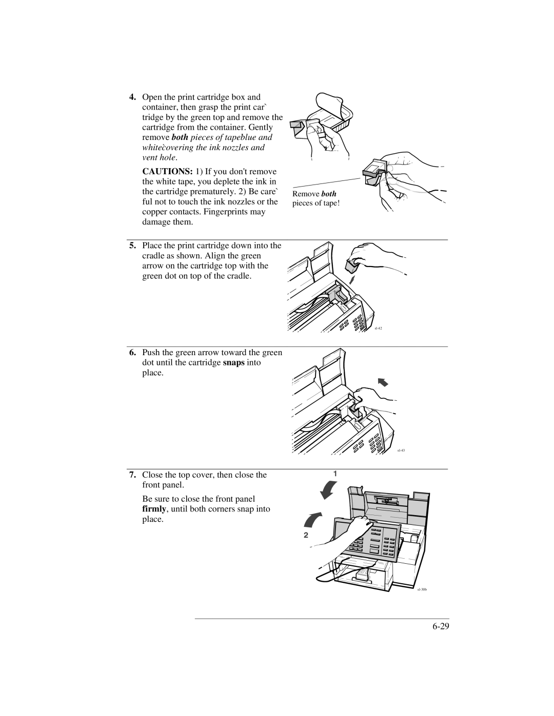 HP 350, 330 manual Remove both pieces of tape 