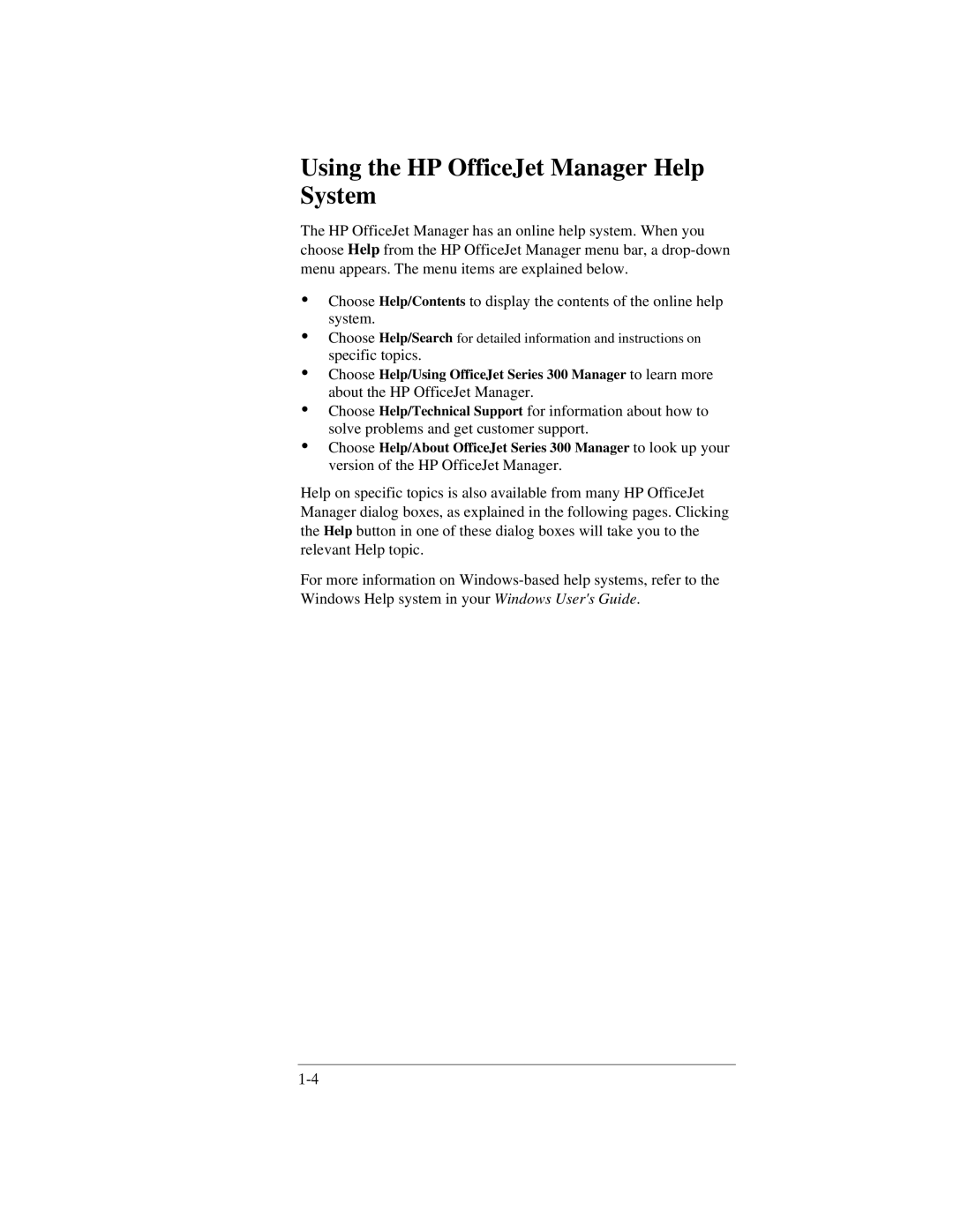 HP 330, 350 manual Using the HP OfficeJet Manager Help System 