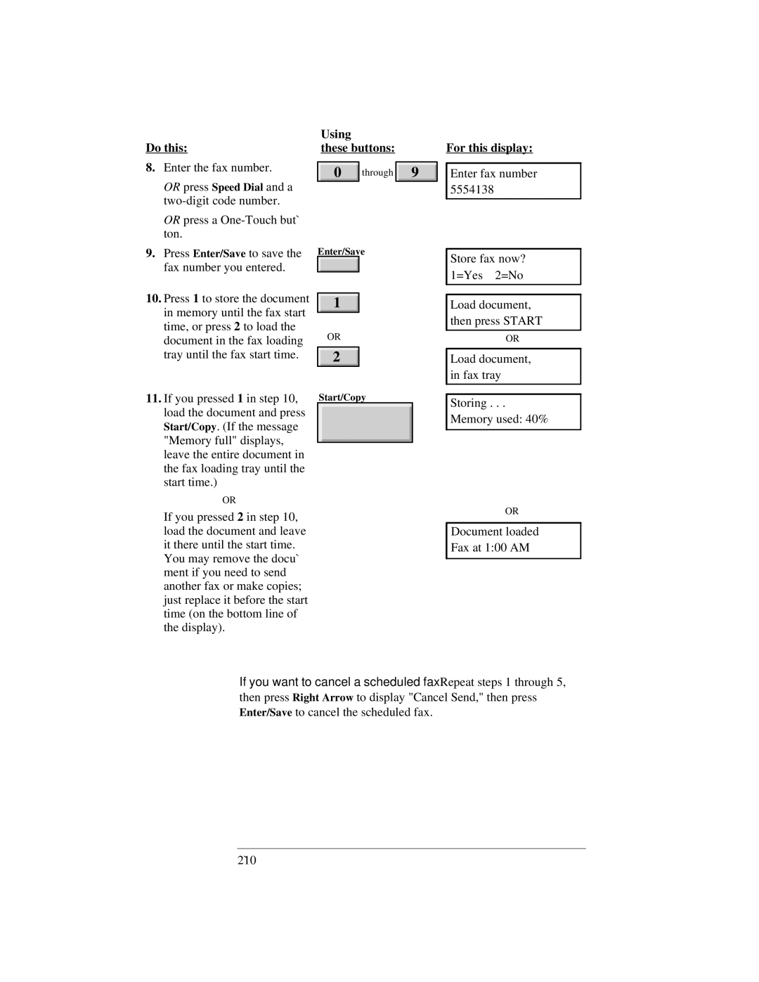 HP 350, 330 manual Store fax now? 1=Yes 2=No, Or press Speed Dial and a two-digit code number 