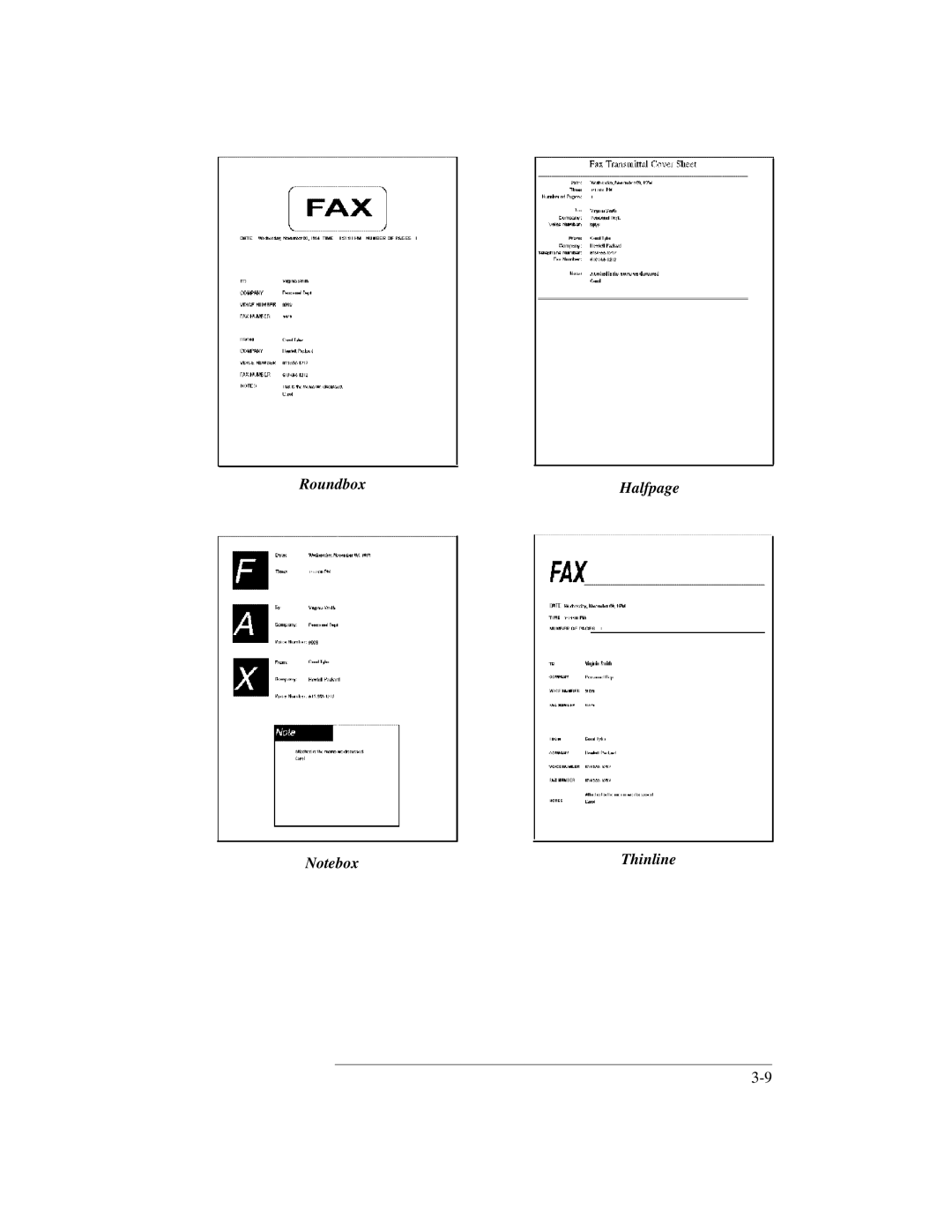 HP 330, 350 manual Roundbox Halfpage Thinline 