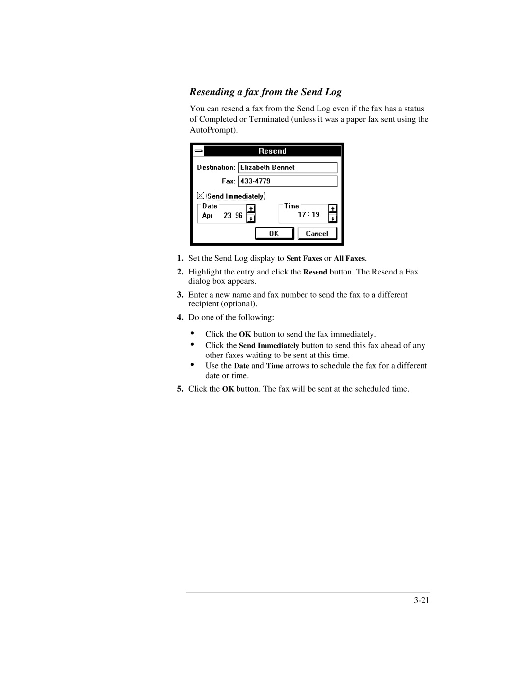 HP 330, 350 manual Resending a fax from the Send Log 