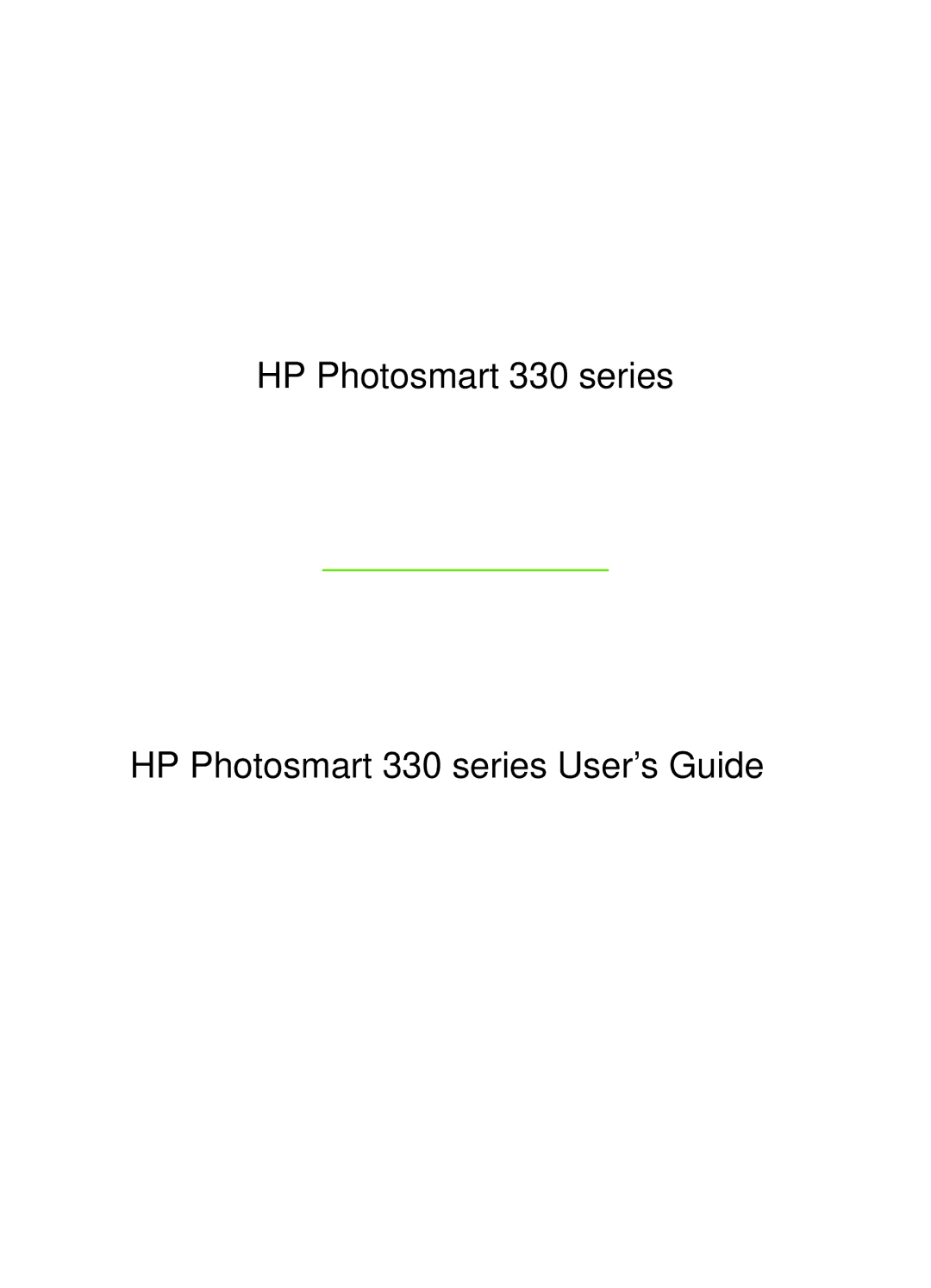 HP manual HP Photosmart 330 series Users Guide 