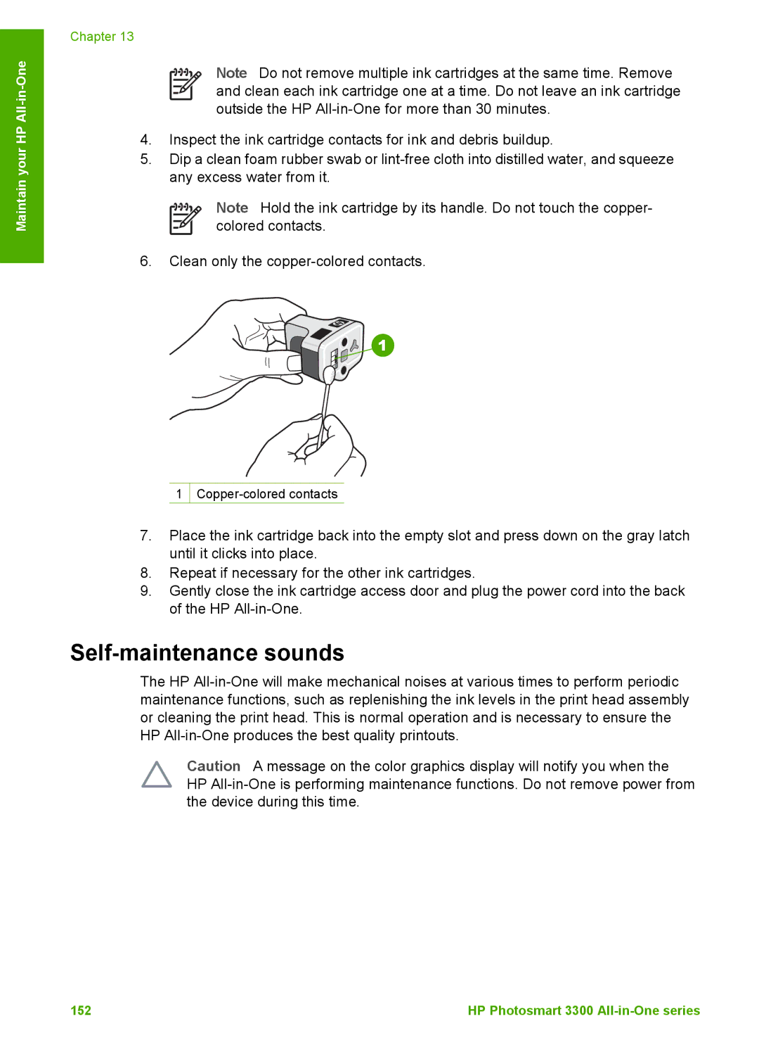 HP 3300 manual Self-maintenance sounds 