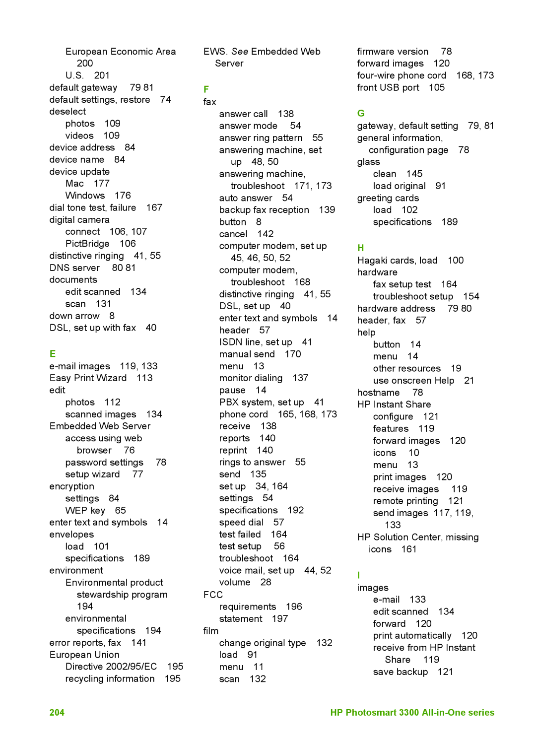 HP 3300 manual Fcc 