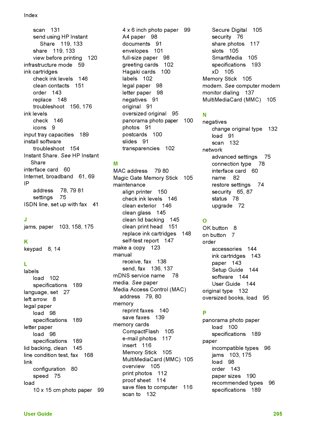 HP 3300 manual User Guide 205 