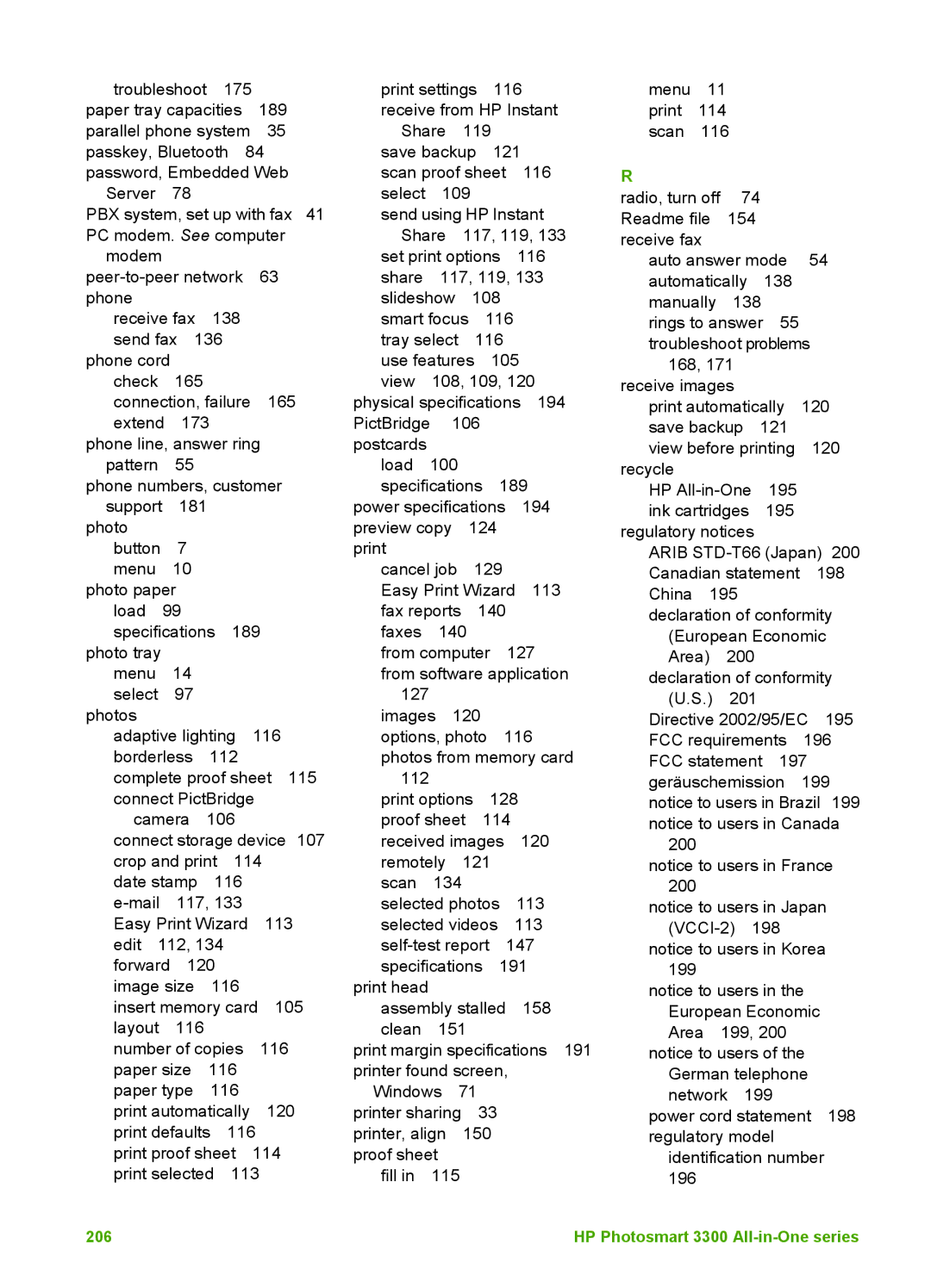 HP 3300 manual 206 