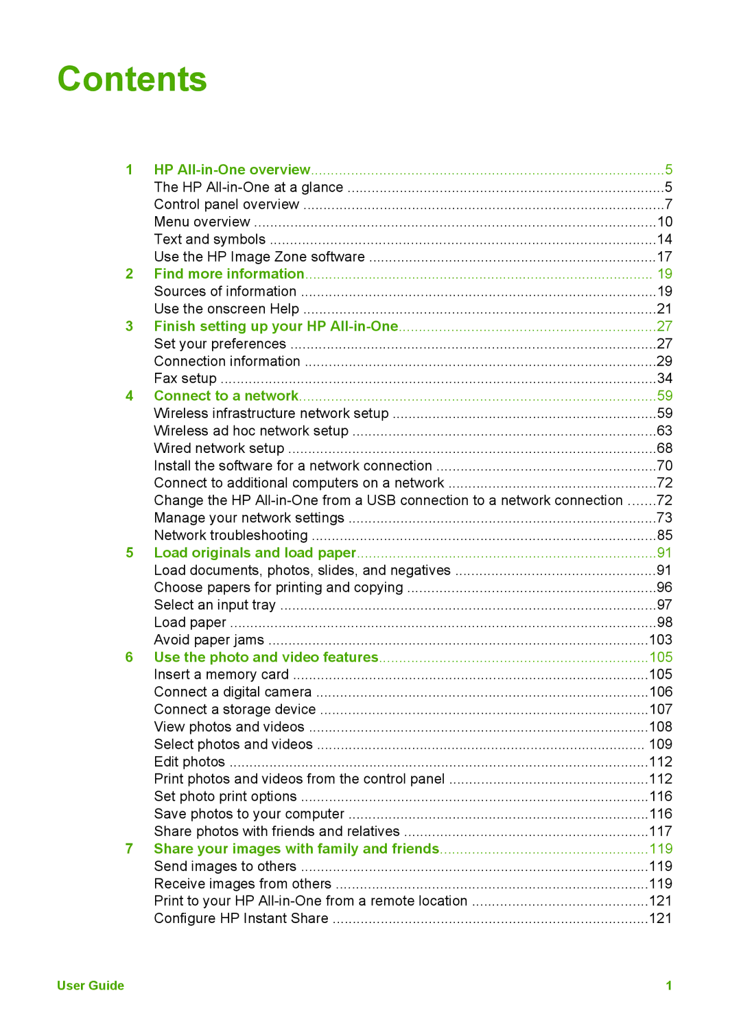 HP 3300 manual Contents 