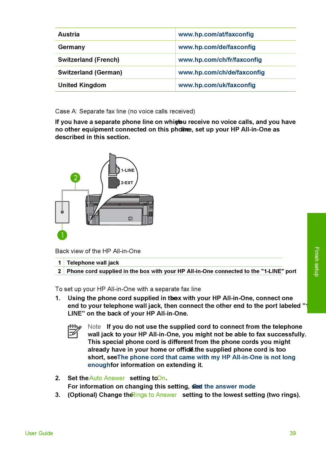 HP 3300 manual Case a Separate fax line no voice calls received, Back view of the HP All-in-One 