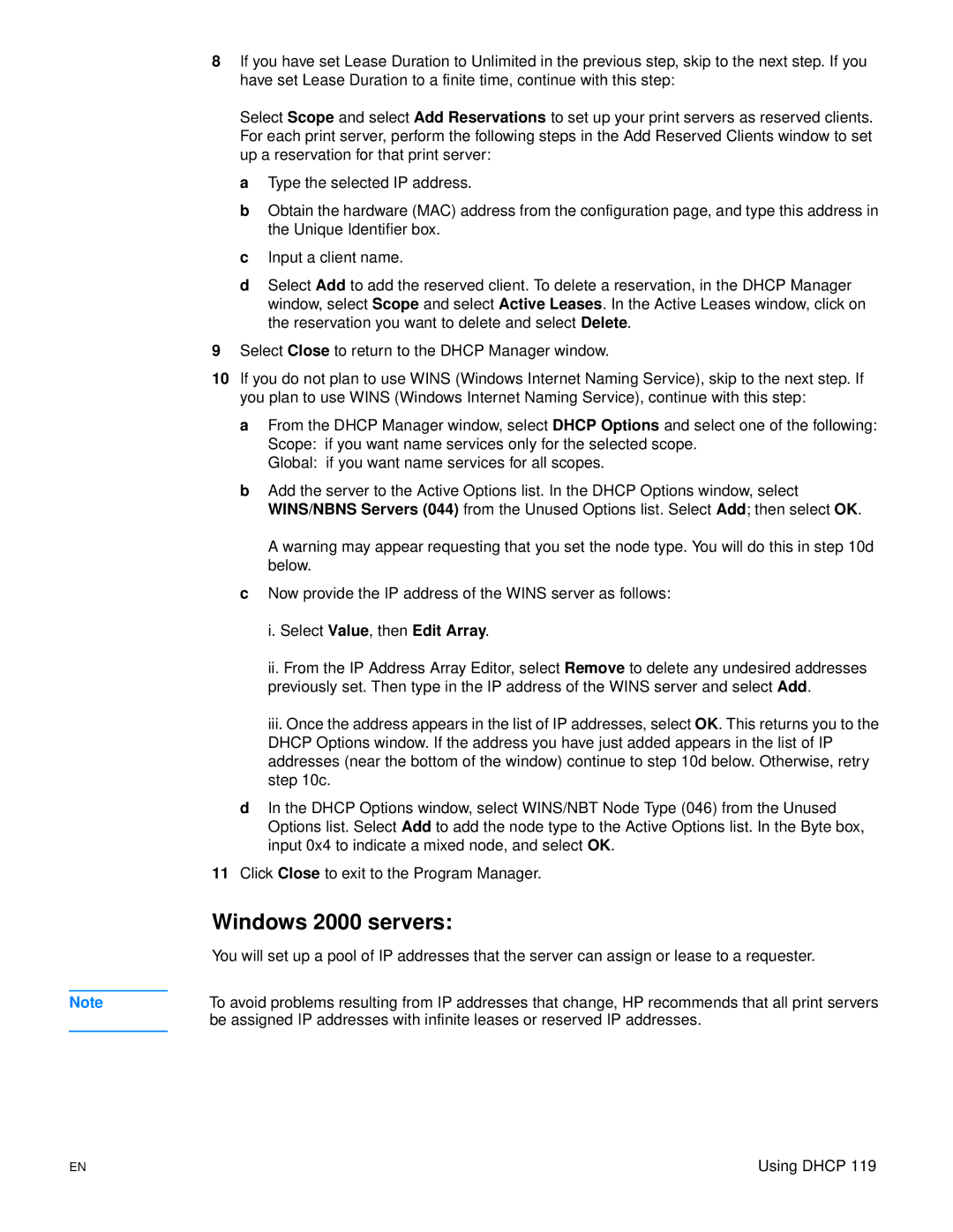 HP 3300mfp manual Windows 2000 servers 