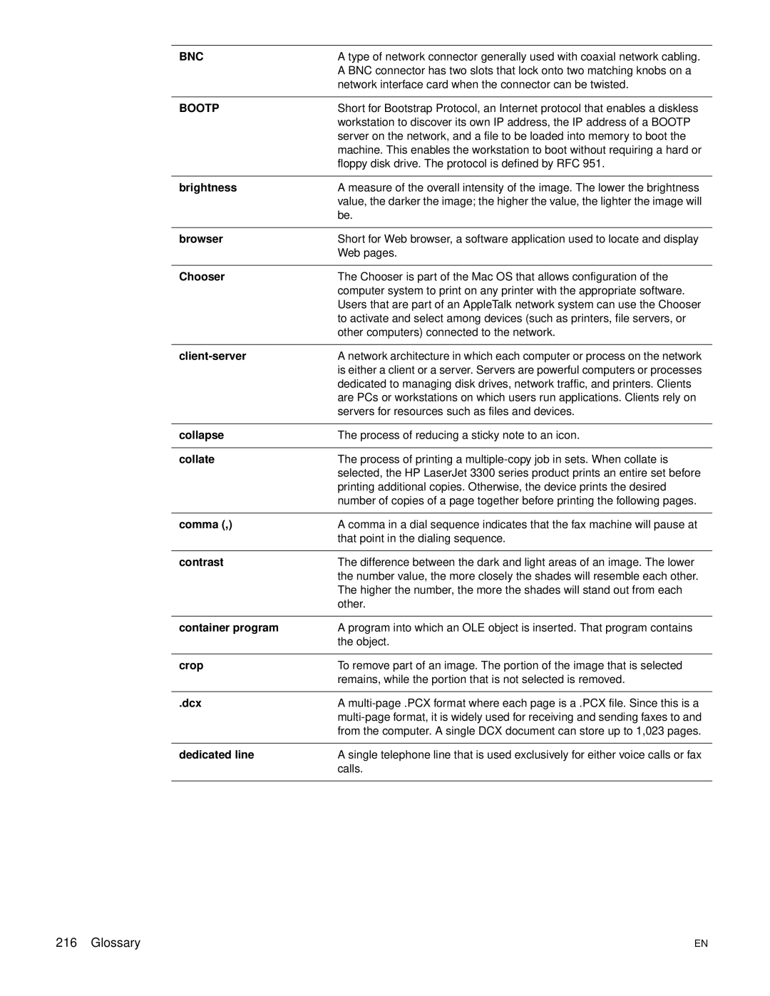 HP 3300mfp manual Glossary 