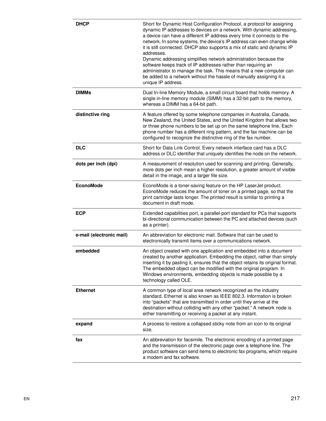 HP 3300mfp manual 217 