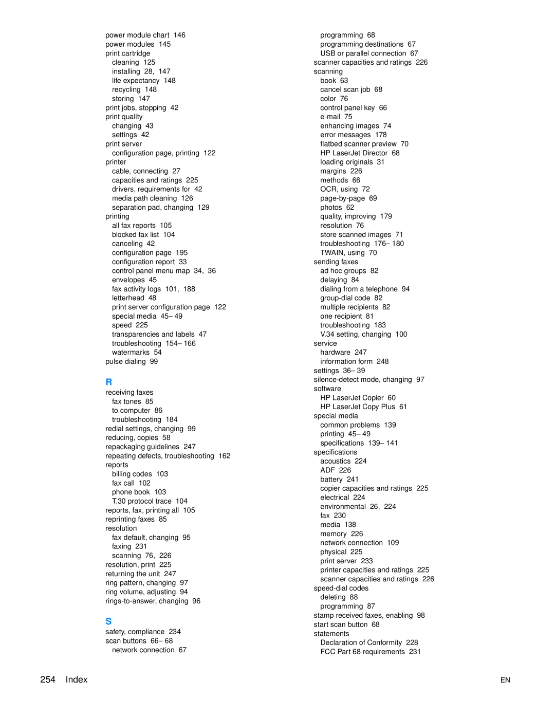 HP 3300mfp manual Index 