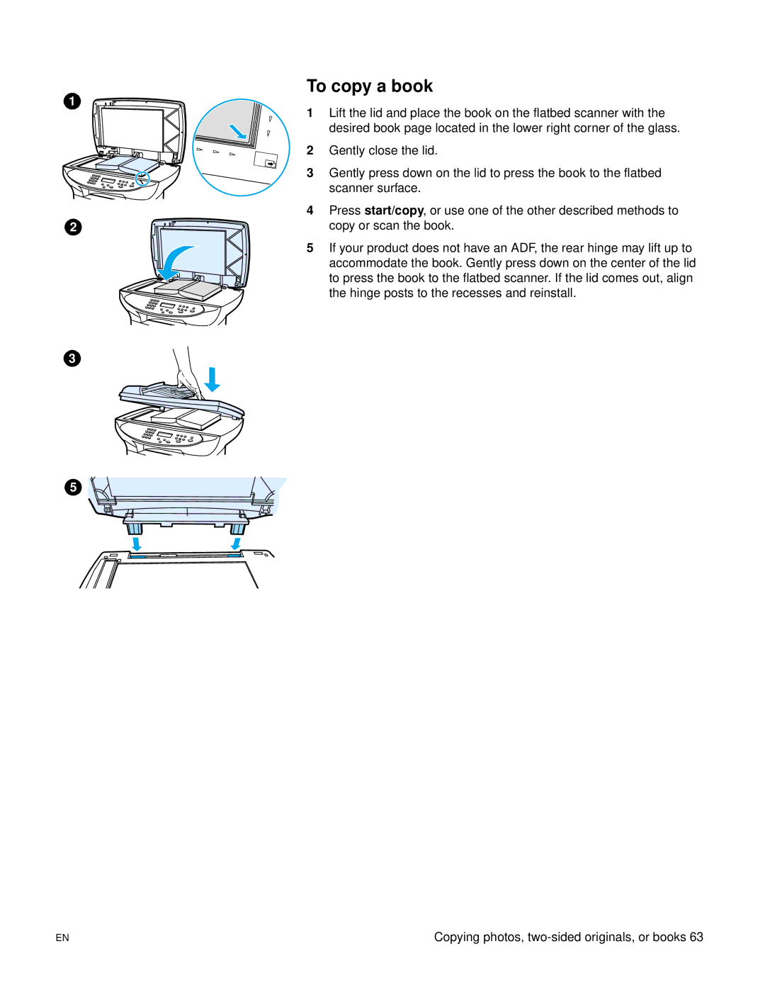 HP 3300mfp manual To copy a book 