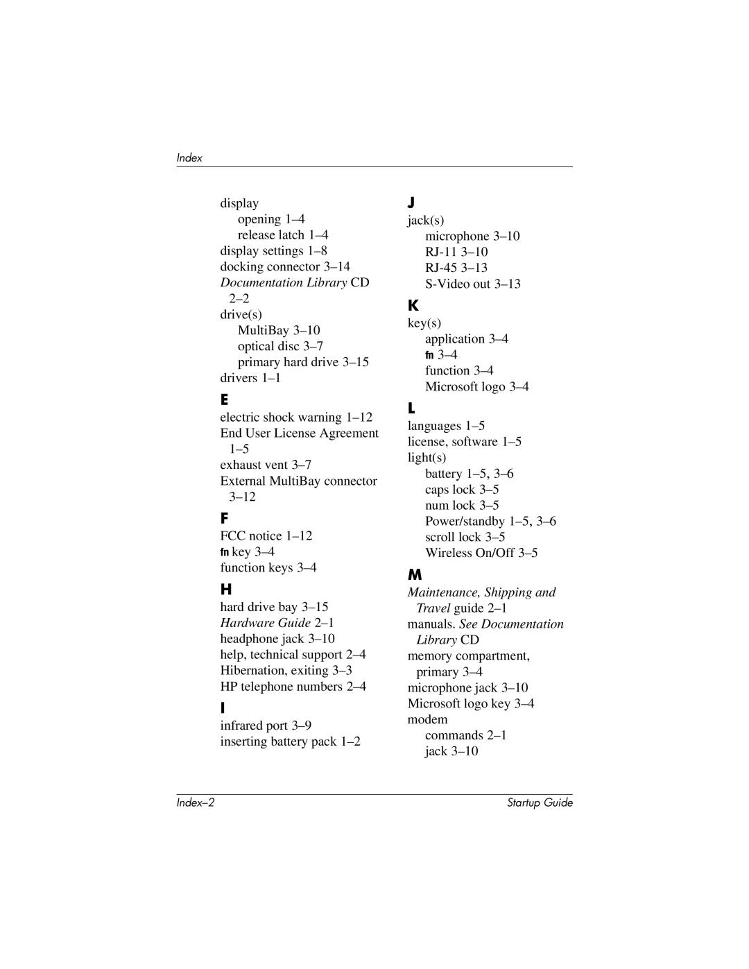 HP 333953-001 manual Maintenance, Shipping and Travel guide 