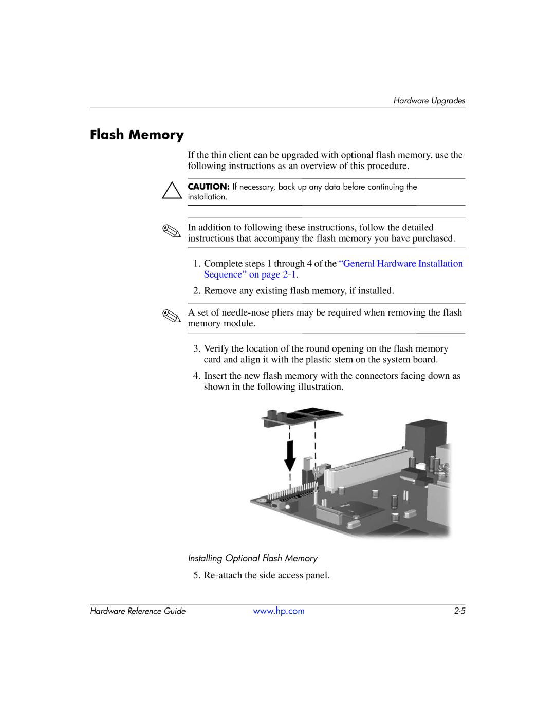 HP 334457003 manual Flash Memory 