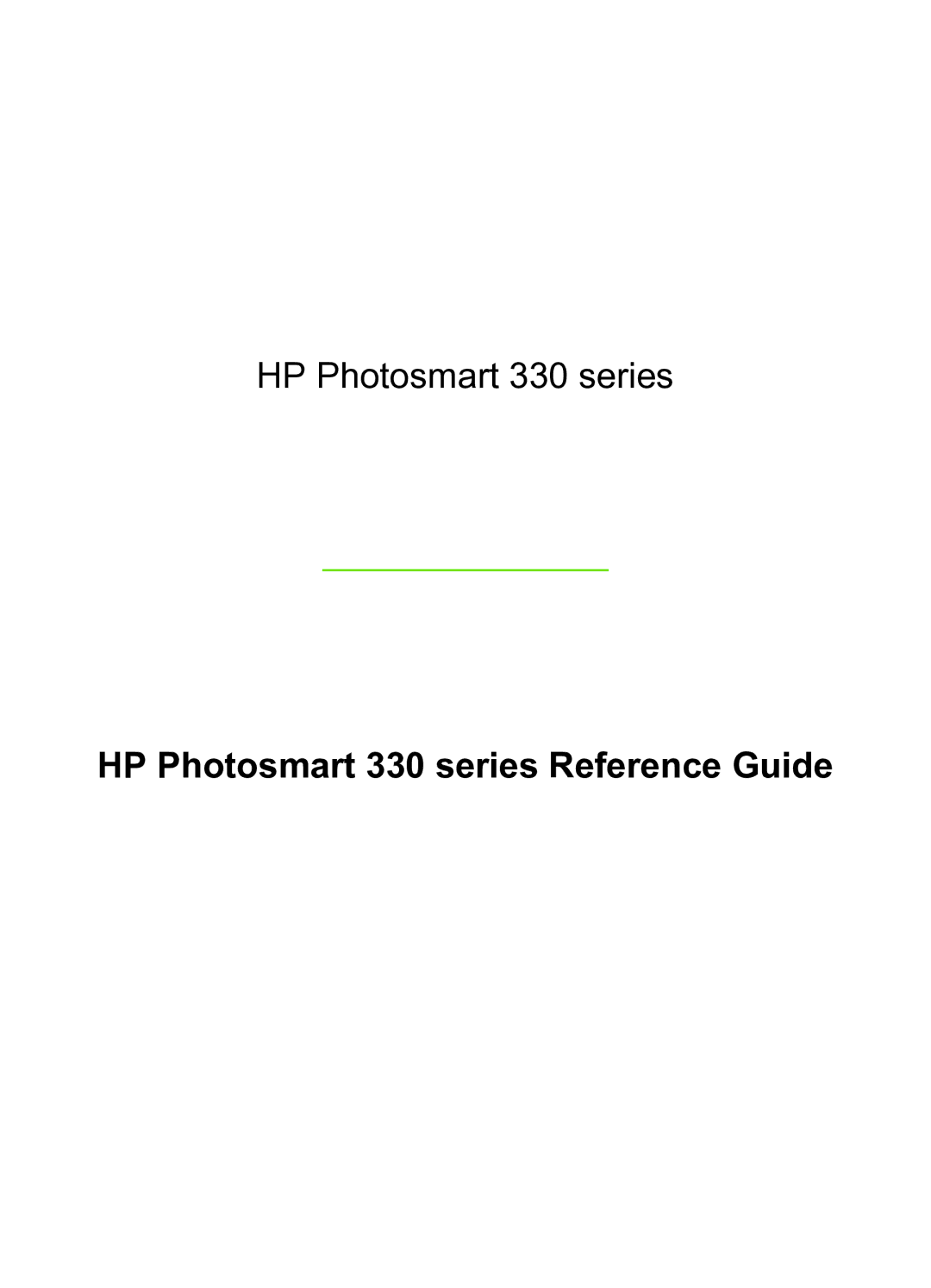 HP 335 Q6377A manual HP Photosmart 330 series Reference Guide 