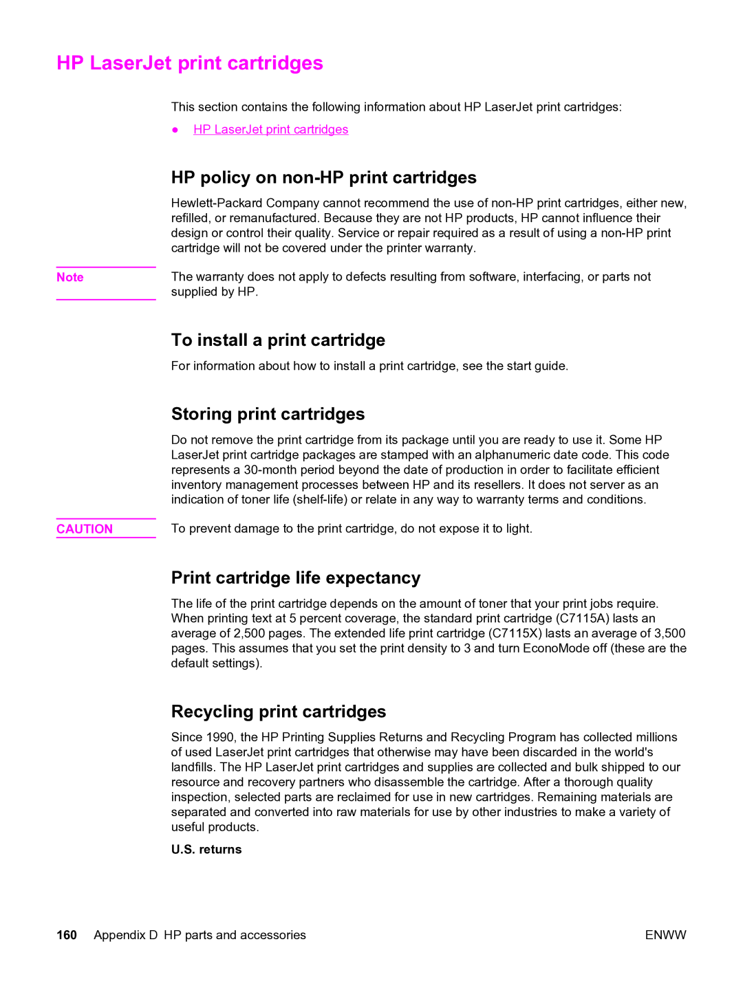 HP 3380 manual HP LaserJet print cartridges 