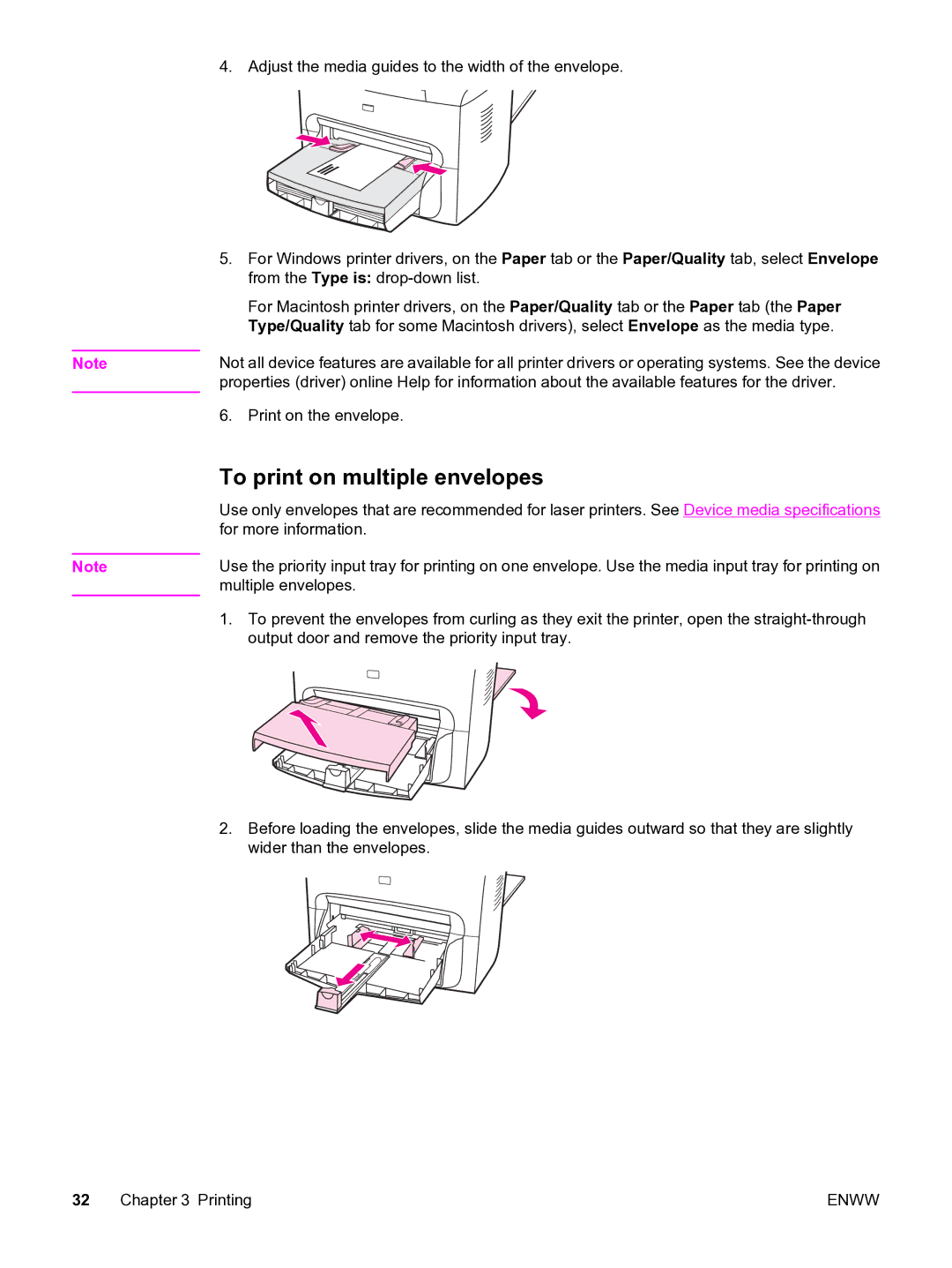 HP 3380 manual To print on multiple envelopes 