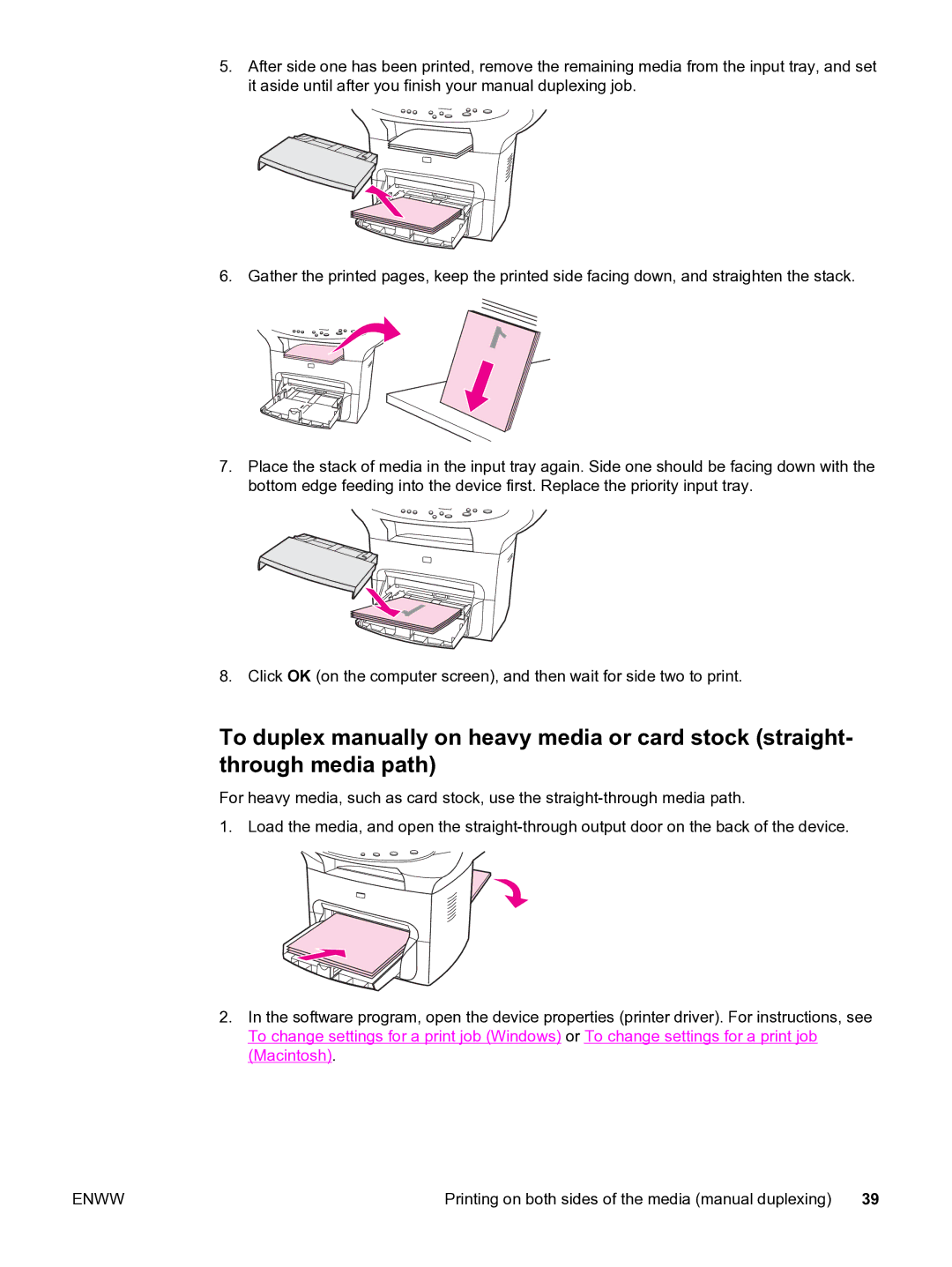 HP 3380 Printing on both sides of the media manual duplexing 