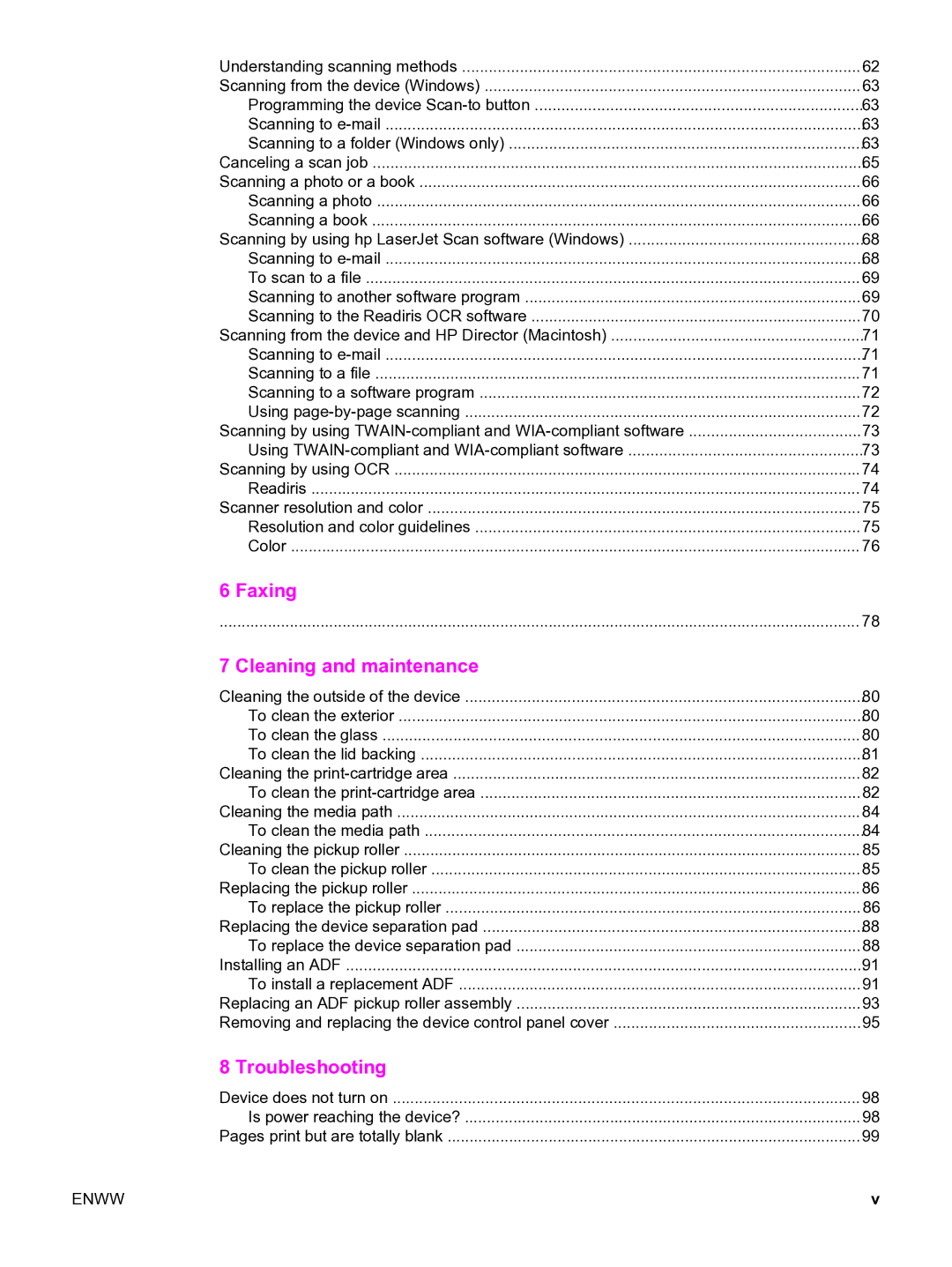 HP 3380 manual Faxing Cleaning and maintenance 