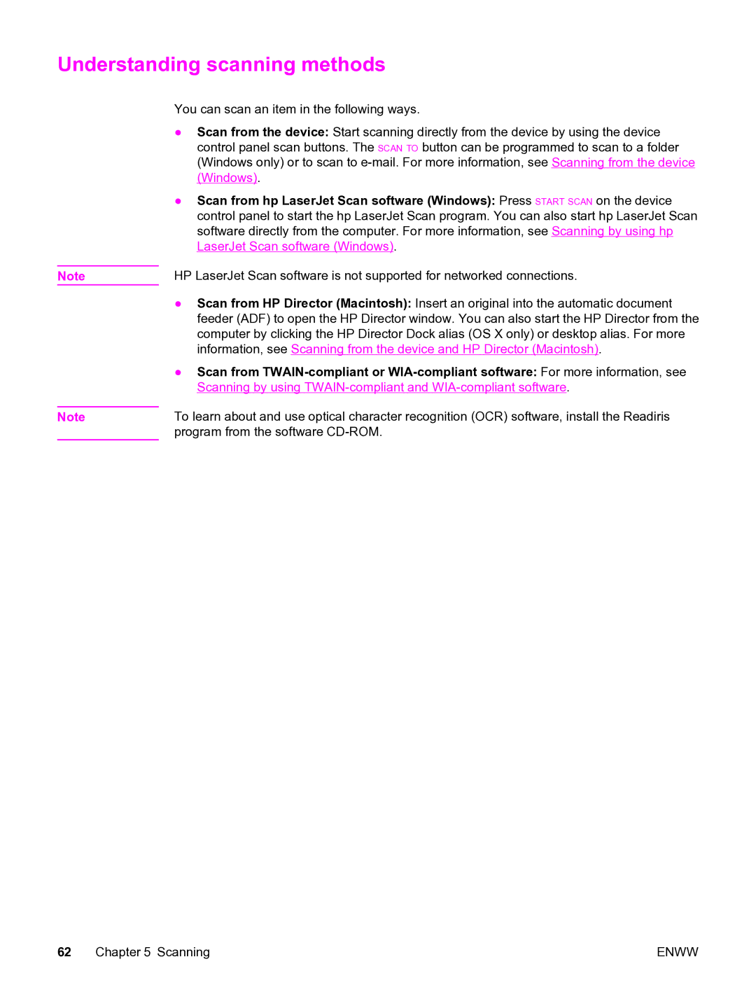 HP 3380 manual Understanding scanning methods 