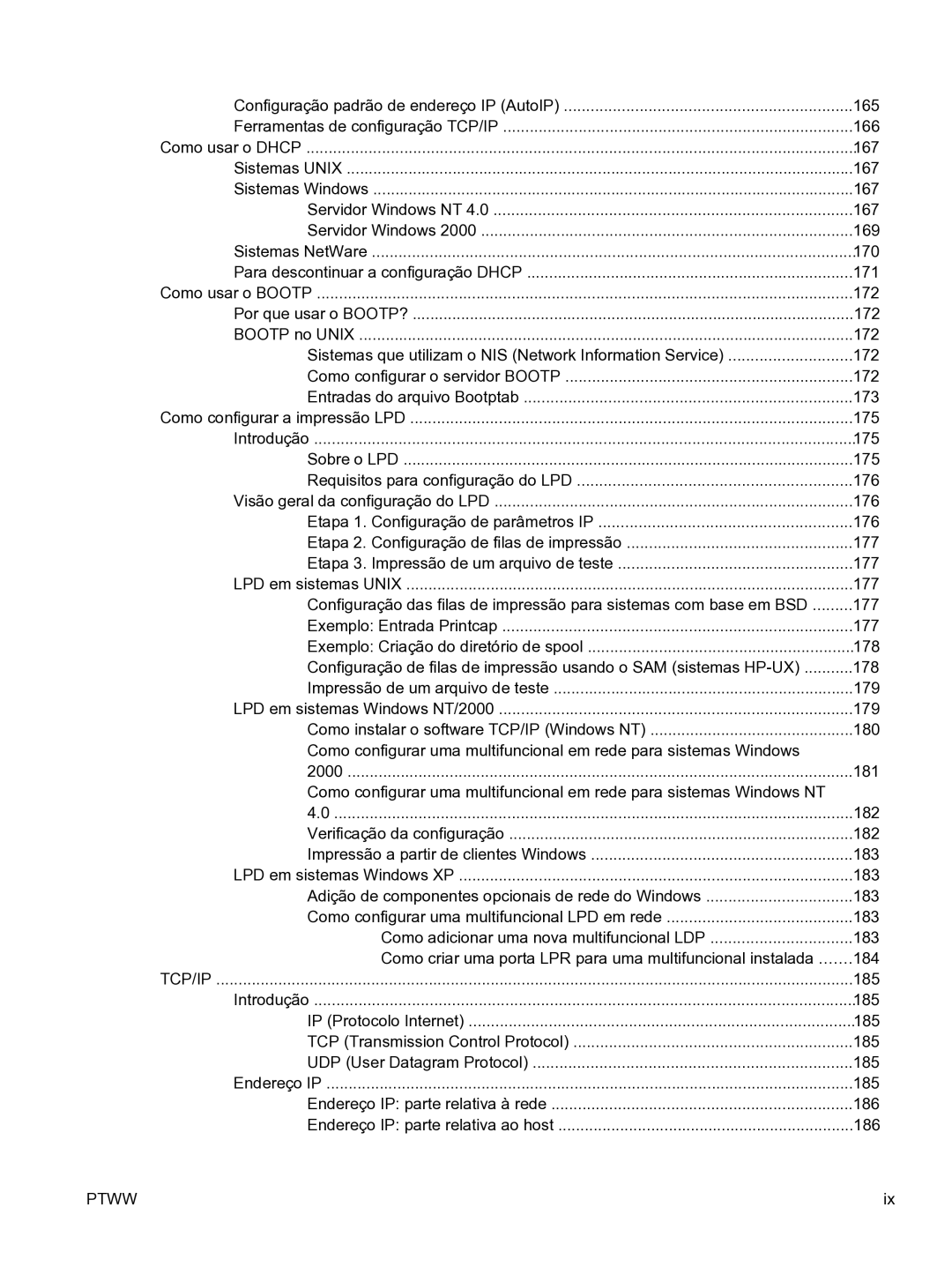 HP 3390 Configuração padrão de endereço IP AutoIP, Ferramentas de configuração TCP/IP, Como usar o Dhcp, Sistemas Unix 