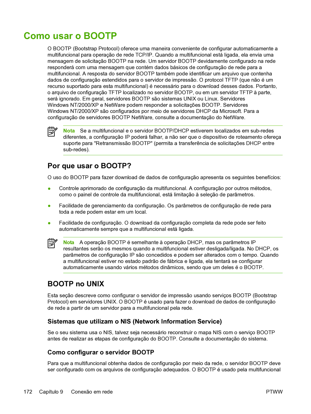 HP 3390 Como usar o Bootp, Por que usar o BOOTP?, Bootp no Unix, Sistemas que utilizam o NIS Network Information Service 