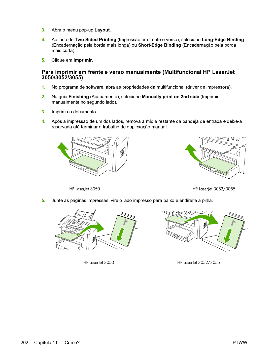 HP 3390 manual 202 Capítulo 11 Como? 