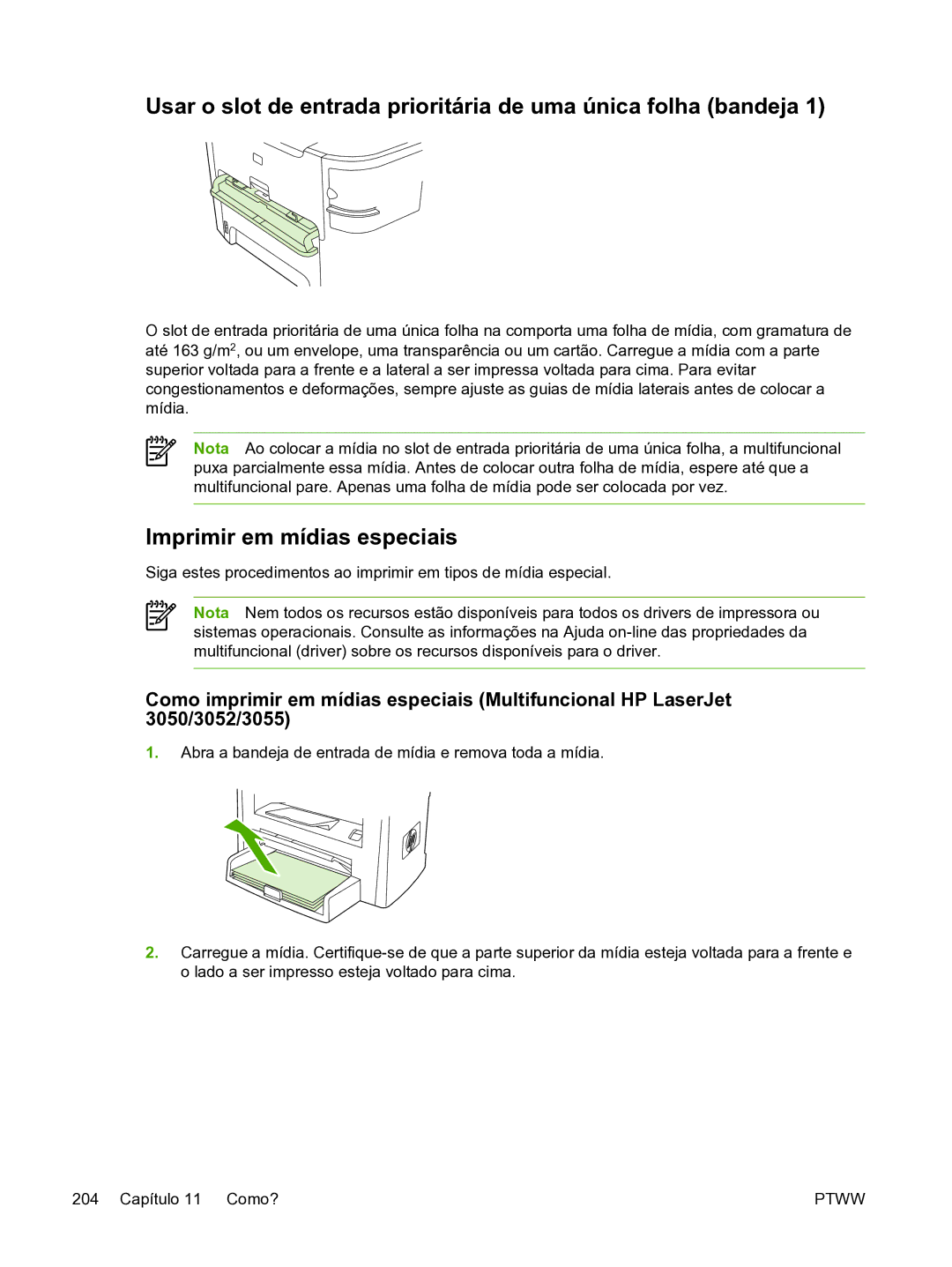 HP 3390 manual Imprimir em mídias especiais 