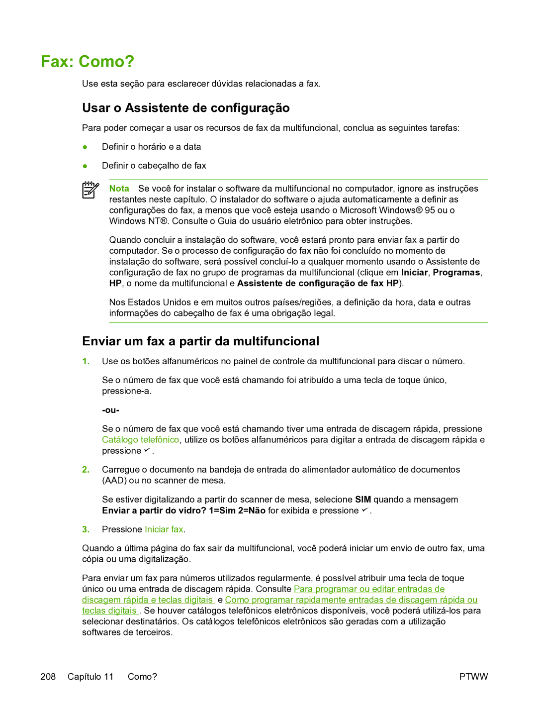 HP 3390 manual Fax Como?, Usar o Assistente de configuração, Enviar um fax a partir da multifuncional 