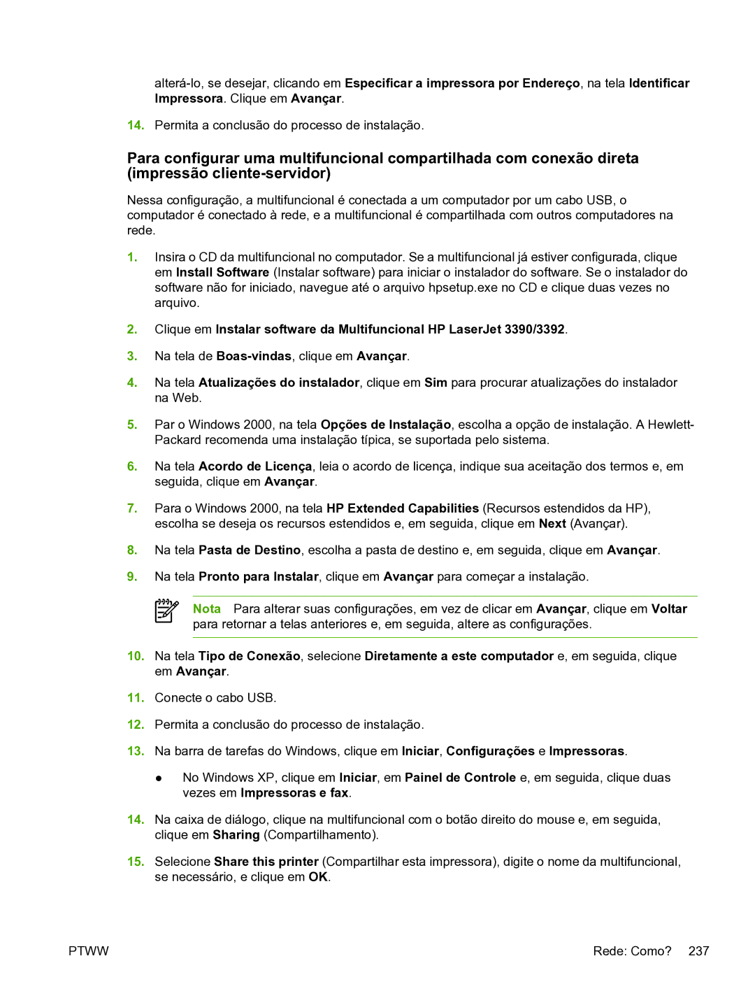HP 3390 manual Rede Como? 