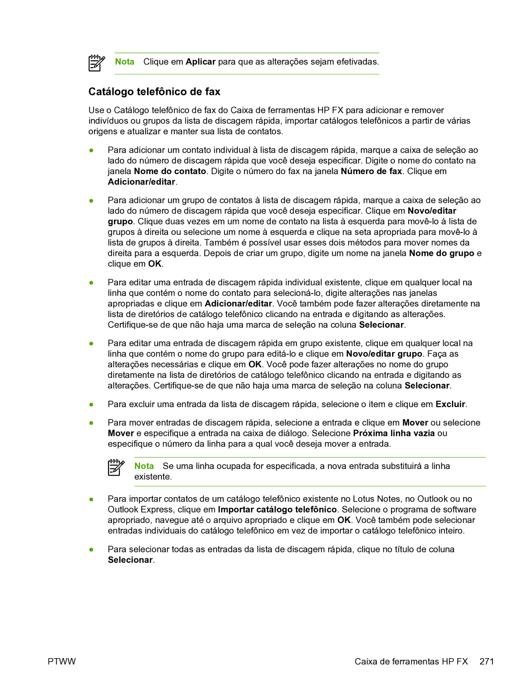 HP 3390 manual Catálogo telefônico de fax 