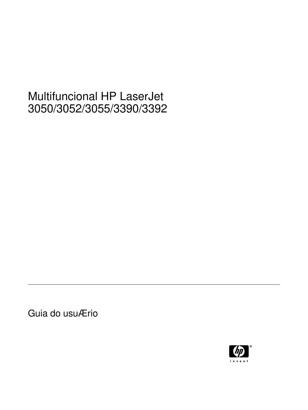 HP manual Multifuncional HP LaserJet 3050/3052/3055/3390/3392 