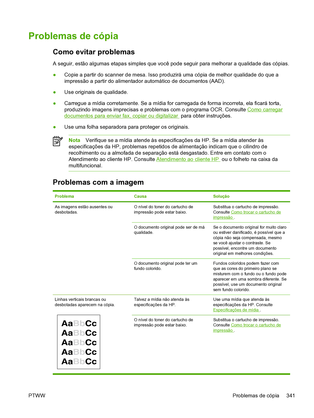 HP 3390 manual Problemas de cópia, Como evitar problemas, Problemas com a imagem 