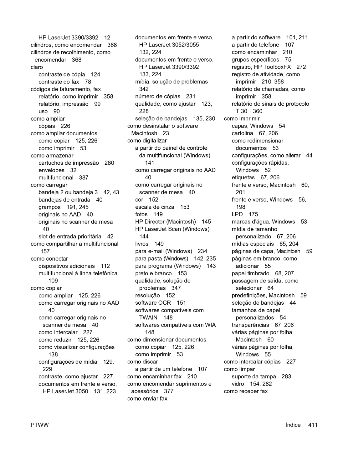 HP 3390 manual Para pasta Windows, Páginas de capa, Macintosh 