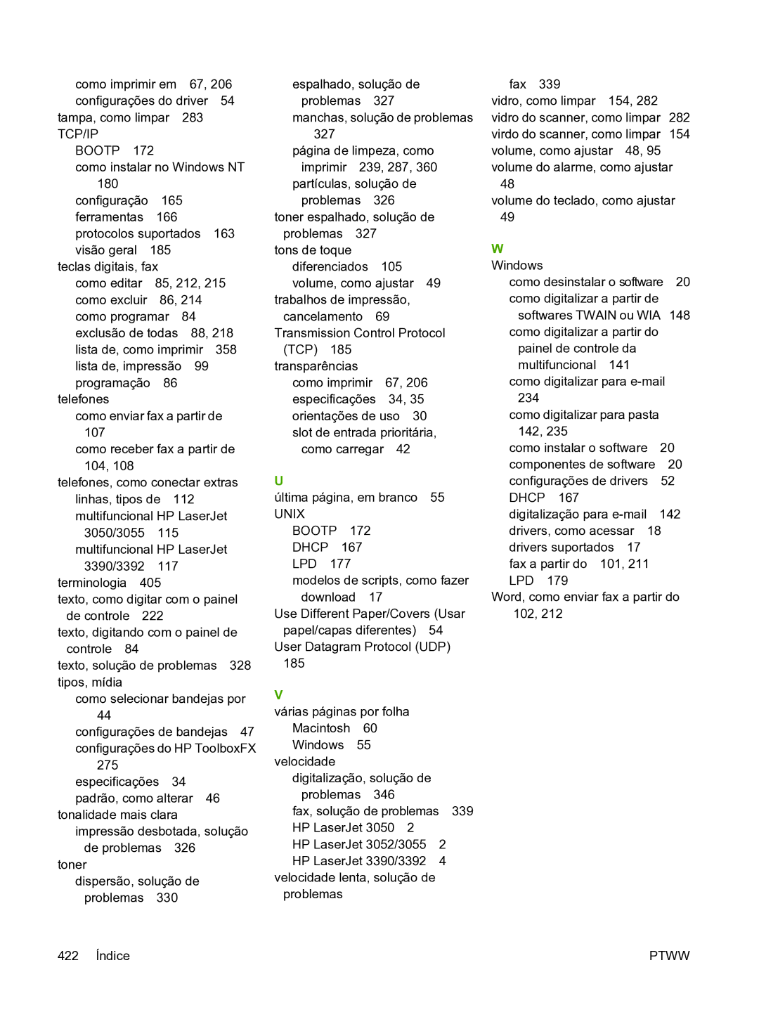 HP 3390 manual Unix Bootp 