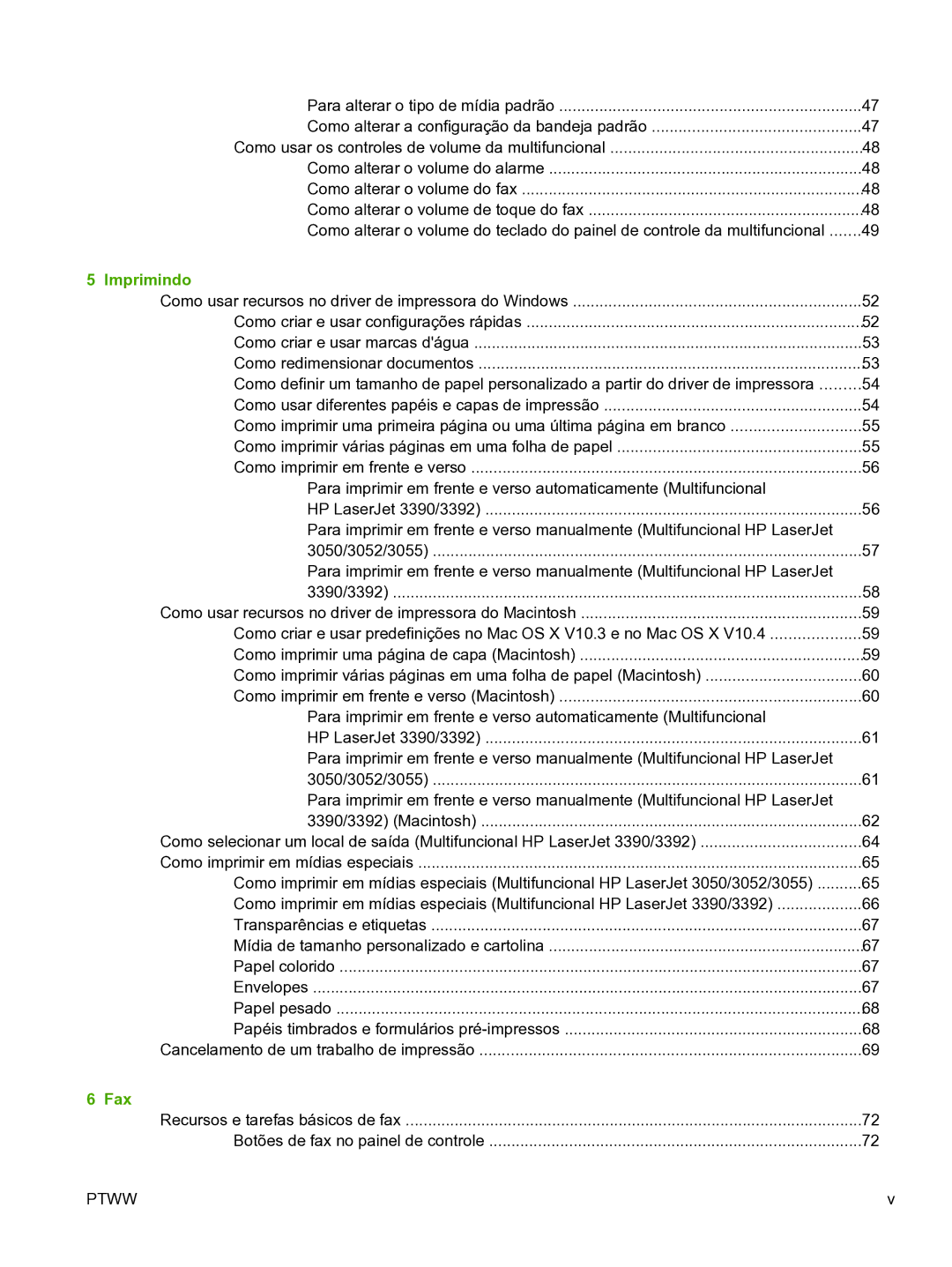 HP 3390 manual Imprimindo, Fax 