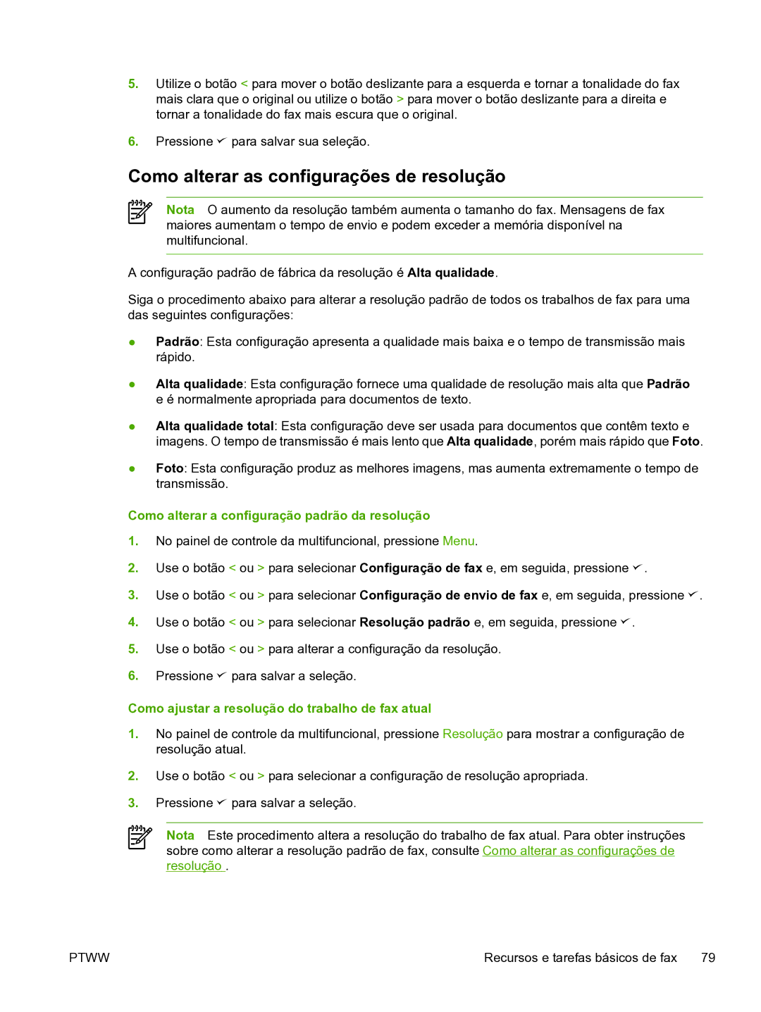 HP 3390 manual Como alterar as configurações de resolução, Como alterar a configuração padrão da resolução 