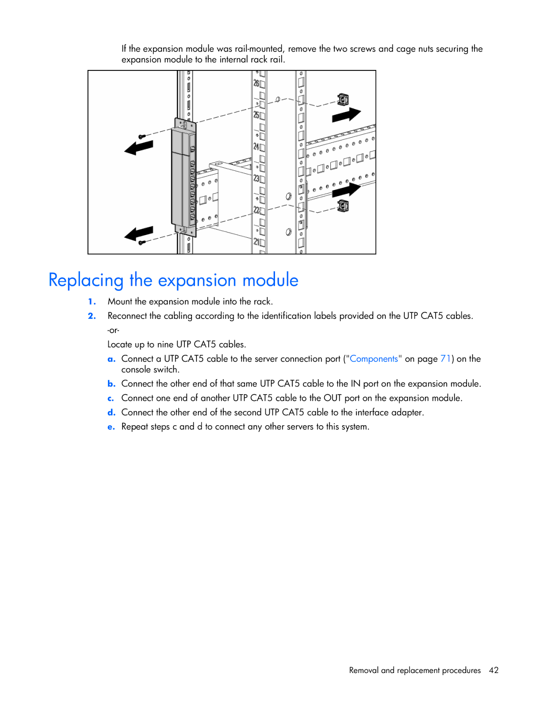 HP 339820-002 manual Replacing the expansion module 