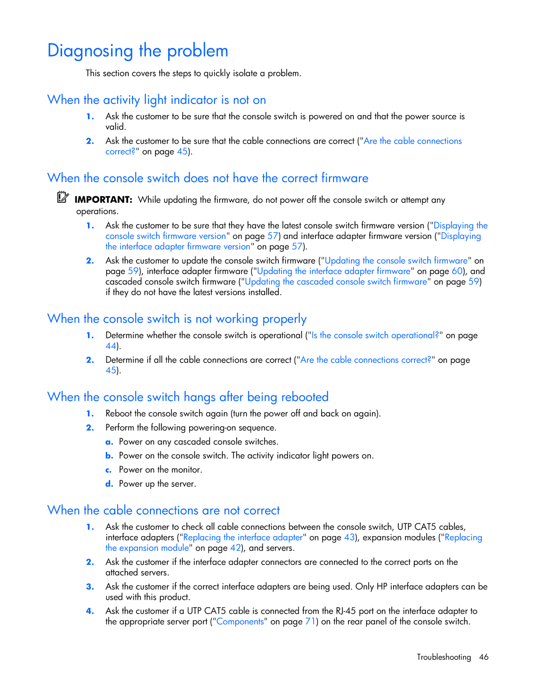 HP 339820-002 manual Diagnosing the problem 