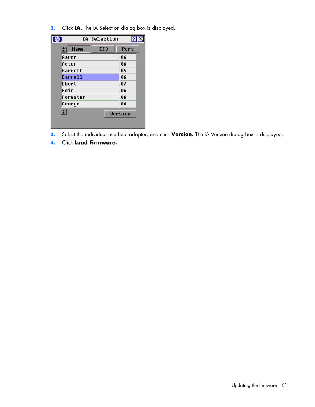 HP 339820-002 manual Click Load Firmware 